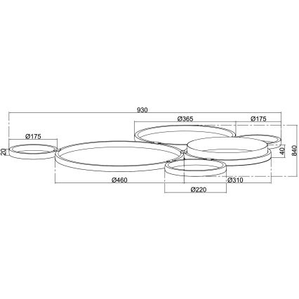 Ondaluce - Dimmbar LED-taklampa POIS LED/68W/230V silver