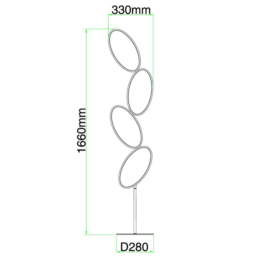 Ondaluce - dimmerbar LED-golvlampa RICE LED/38W/230V 166 cm guld