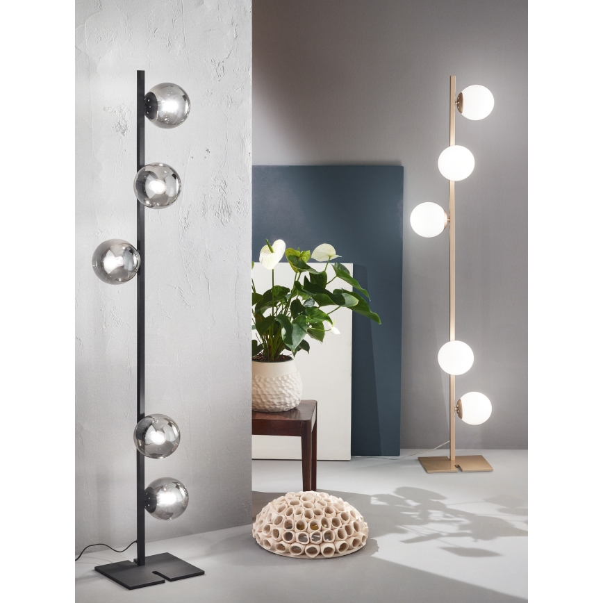 Ondaluce - Golvlampa MONILE 5xE14/10W/230V 170 cm guld/vit