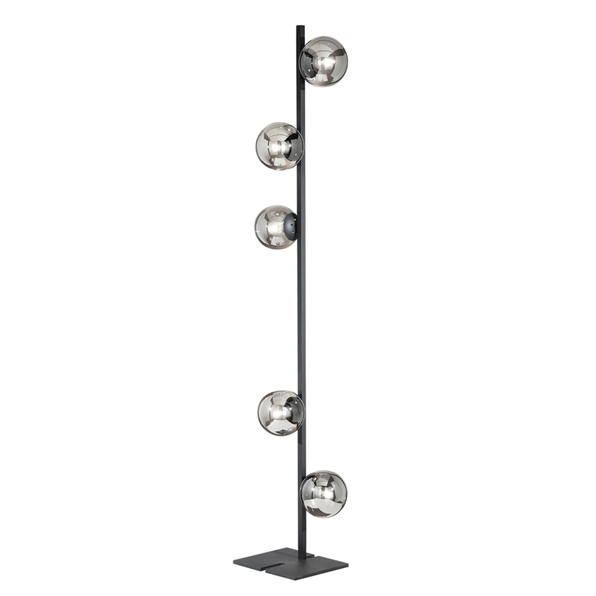 Ondaluce - Golvlampa MONILE 5xE14/10W/230V 170 cm svart/röksvart