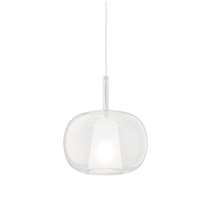 Ondaluce - Hänglampa på kabel THELMA 1xE27/15W/230V Ø 25 cm guld/klart glas