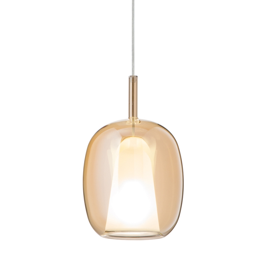 Ondaluce - Hänglampa på kabel THELMA 3xE27/15W/230V Ø 19,5 cm guld/rökig beige