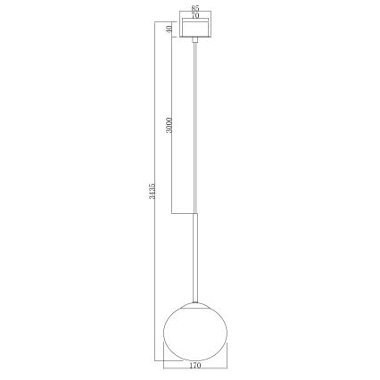 Ondaluce - JEWEL pendellampa med kabel 1xE14/10W/230V Ø 17 cm svart/rökfärgad