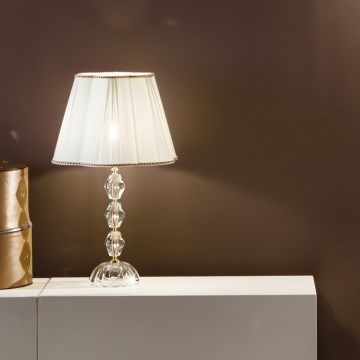 Ondaluce - Kristallbordslampa BRIGIDA 1xE27/15W/230V krämvit/klarglas