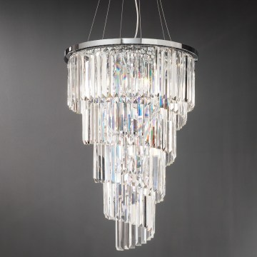 Ondaluce - Kristallkrona med vajer ALEXANDER 7xE14/10W/230V Ø 50 cm blank krom