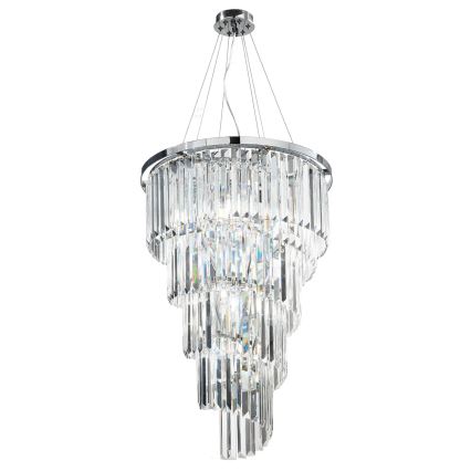Ondaluce - Kristallkrona med vajer ALEXANDER 10xE14/10W/230V Ø 40 cm blank krom