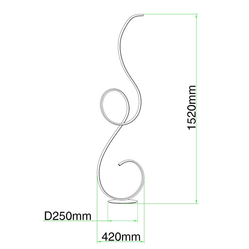Ondaluce - LED dimbar golvlampa FLOK LED/44W/230V 152 cm vit