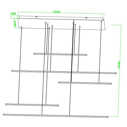 Ondaluce - LED dimbar pendellampa på kabel GENIUS LED/72W/230V svart