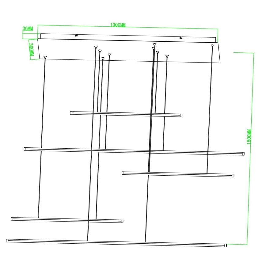 Ondaluce - LED dimbar pendellampa på kabel GENIUS LED/72W/230V svart