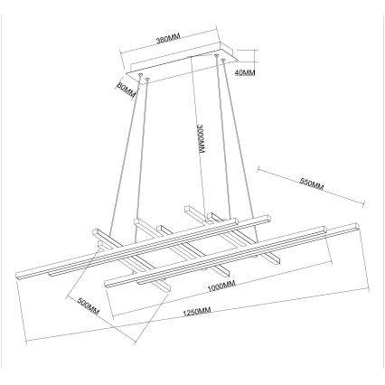 Ondaluce - LED-dimbar pendellampa på vajer MOVIDA LED/114W/230V guldfärgad