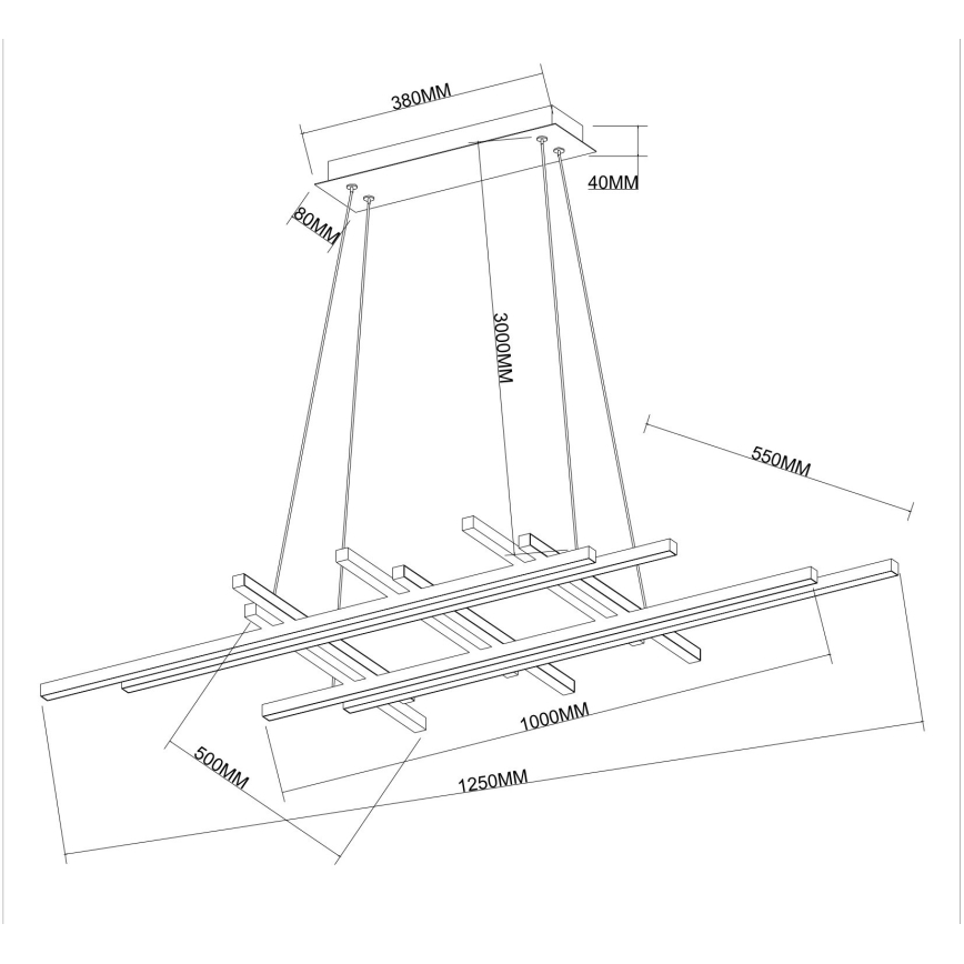 Ondaluce - LED-dimbar pendellampa på vajer MOVIDA LED/114W/230V guldfärgad