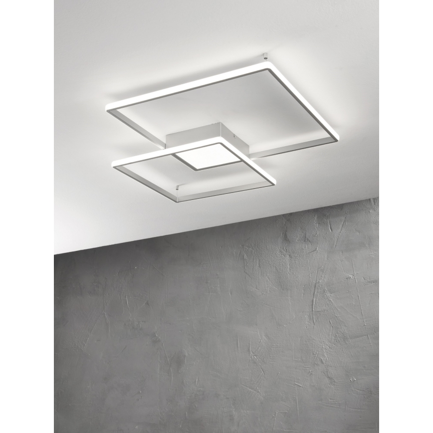 Ondaluce - LED dimbar taklampa DOWEL LED/46W/230V 55x55 cm silver