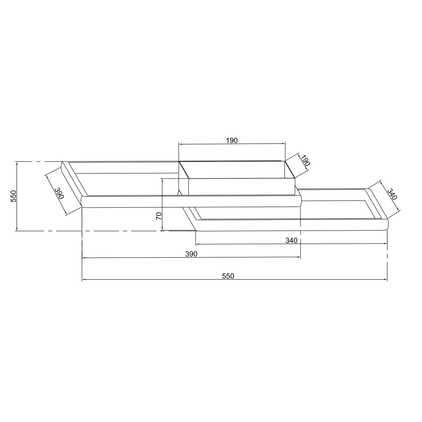 Ondaluce - LED dimbar taklampa DOWEL LED/46W/230V 55x55 cm silver
