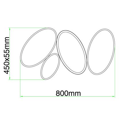 Ondaluce - LED-dimbar taklampa RICE LED/34W/230V 45x80 cm guldfärgad
