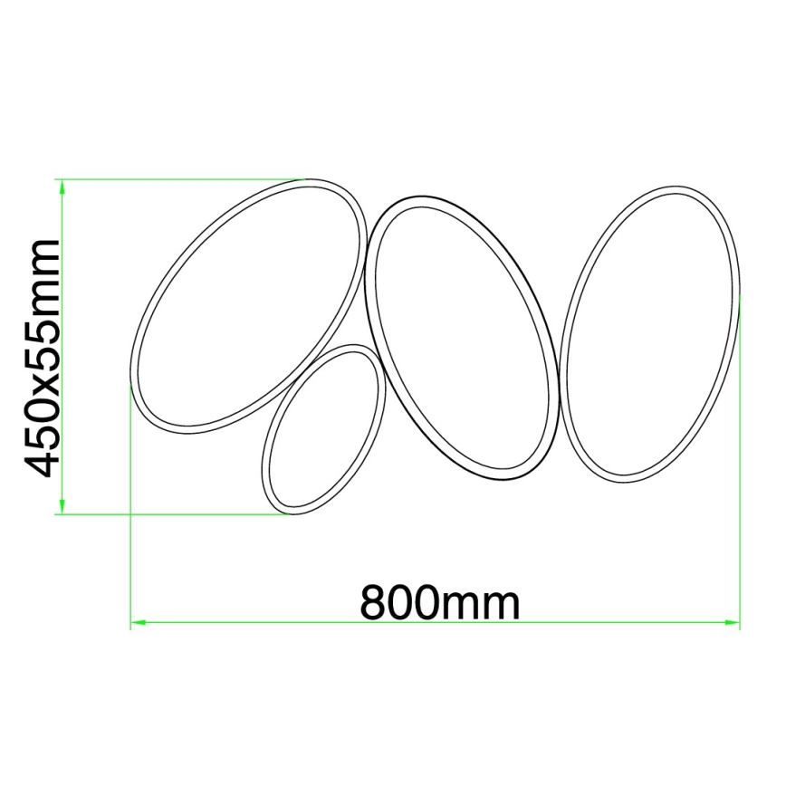 Ondaluce - LED-dimbar taklampa RICE LED/34W/230V 45x80 cm guldfärgad