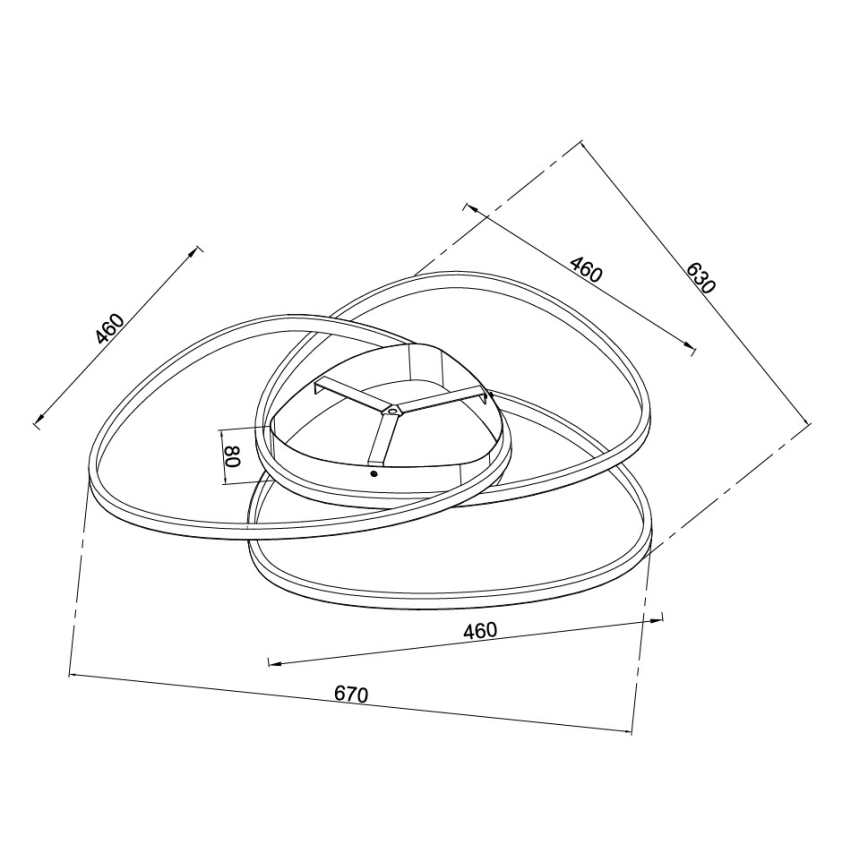 Ondaluce - LED-dimbar taklampa ROSE LED/70W/230V 63x67 cm guldig