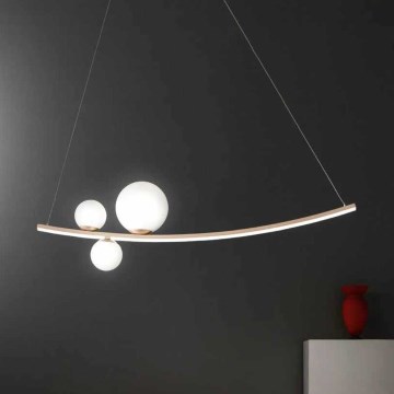 Ondaluce - LED-dimbar takpendel på vajer ALTALENA LED/48W/230V guld/vit