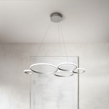 Ondaluce - LED-dimmbar pendellampa på vajer POIS LED/60W/230V silver