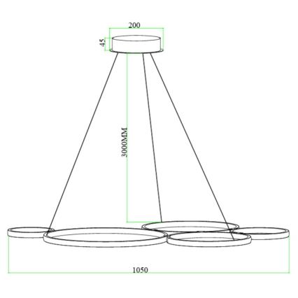 Ondaluce - LED-dimmbar pendellampa på vajer POIS LED/60W/230V silver