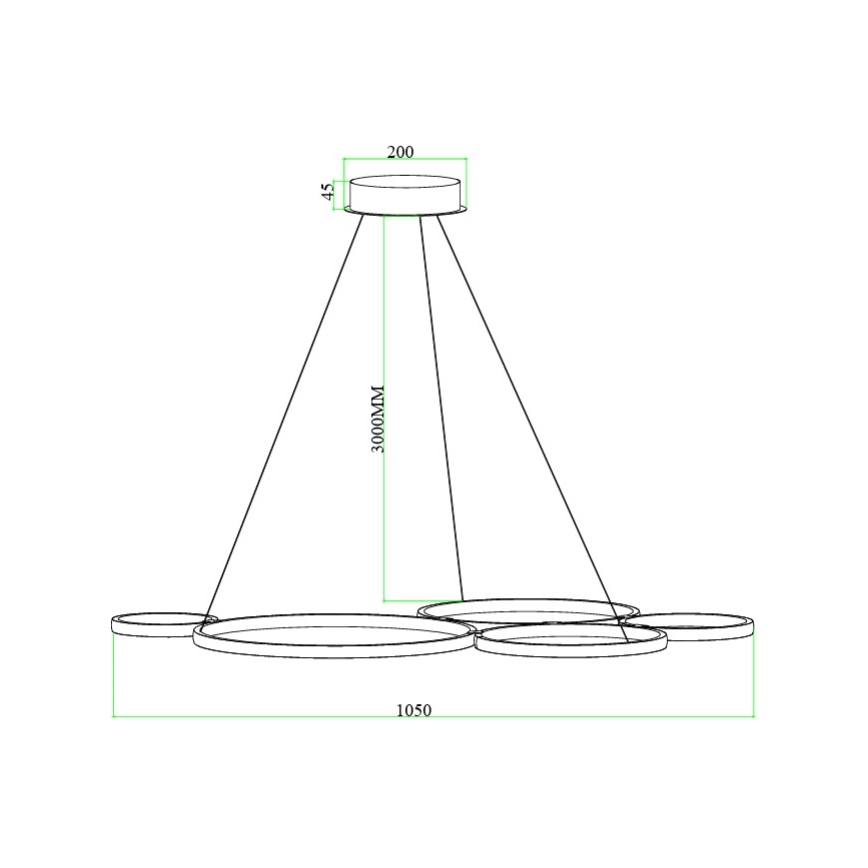 Ondaluce - LED-dimmbar pendellampa på vajer POIS LED/60W/230V silver