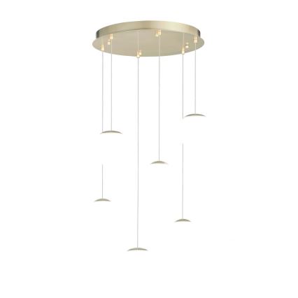 Ondaluce - LED-pendel på vajer SANTOS LED/48W/230V Ø 45 cm guld/vit