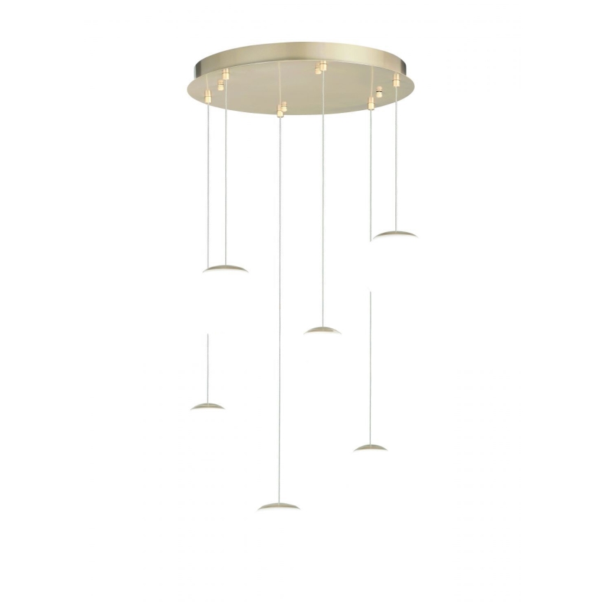 Ondaluce - LED-pendel på vajer SANTOS LED/48W/230V Ø 45 cm guld/vit