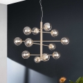 Ondaluce - Ljuskrona på vajer ELISEO 12xE14/10W/230V Ø 97 cm guld/rökig beige