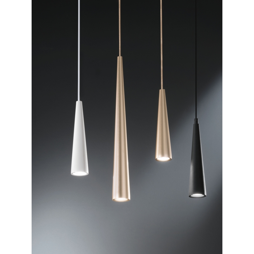 Ondaluce - Pendellampa med kabel NOA 1xGU10/20W/230V Ø 5,5 cm, guldfärgad