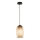 Ondaluce - Pendellampa med sladd BONNIE 1xE27/15W/230V Ø 15 cm svart/rökig beige