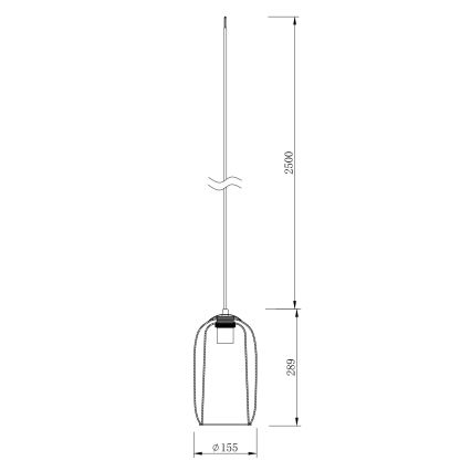 Ondaluce - Pendellampa med sladd BONNIE 1xE27/15W/230V Ø 15 cm svart/rökig beige