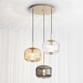 Ondaluce - Pendellampa på kabel ODETTE 3xE14/10W/230V Ø 43 cm guld/rökfärgad, flerfärgad
