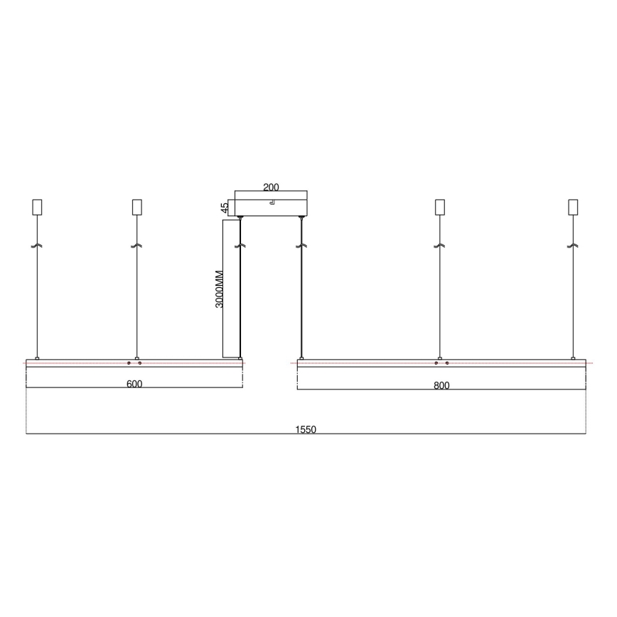 Ondaluce - Dimbar LED-pendel med kabel SOEL LED/28W/230V + LED/38W 3000/4000K Ø 80/60 cm vit