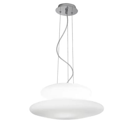 Ondaluce - Stilren pendellampa PAGODA på vajer, 3xE27/15W/230V + 2xE27/15W, diam. 50 cm, vit