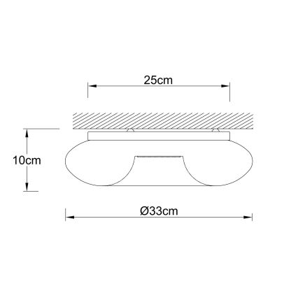 Ondaluce - Taklampa DODI 2xE27/15W/230V Ø 33 cm vit