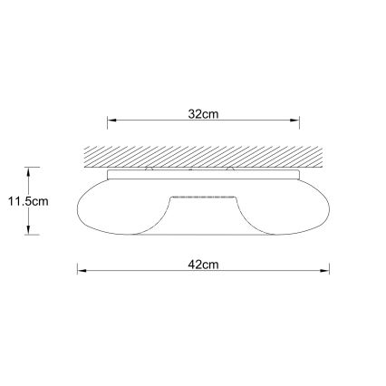 Ondaluce - Taklampa DODI 3xE27/15W/230V Ø 42 cm vit