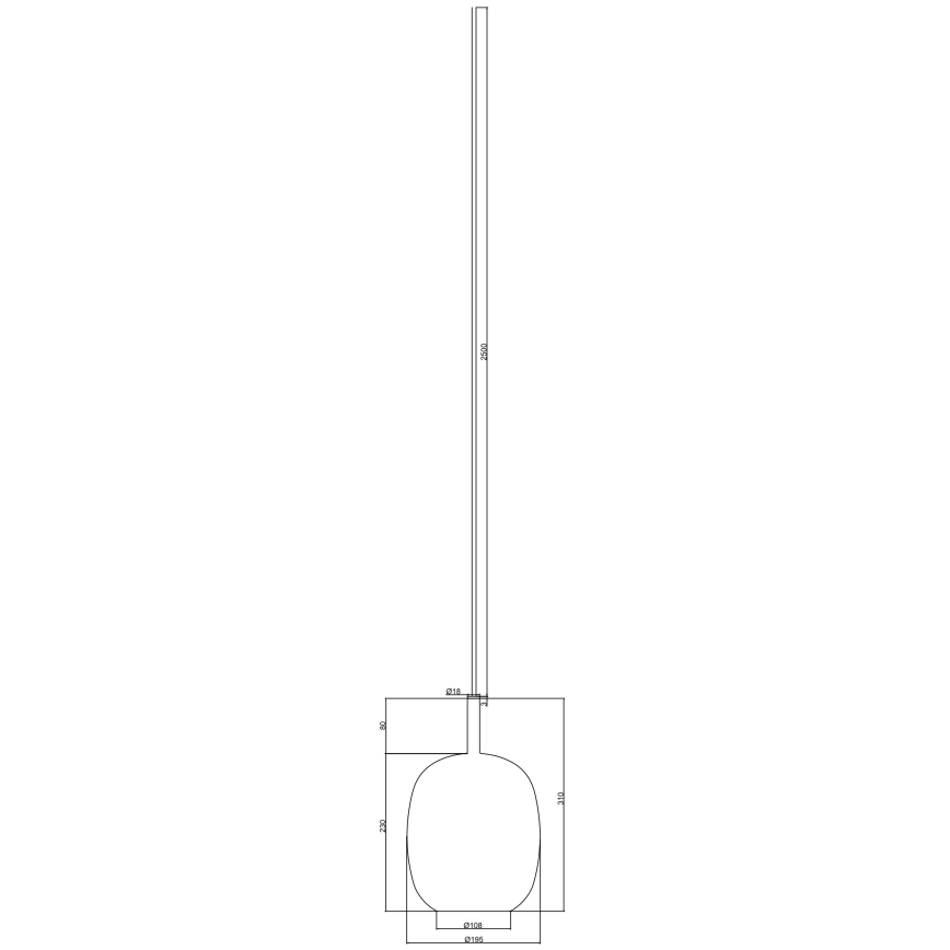 Ondaluce - Takpendel med vajer THELMA 1xE27/15W/230V Ø 19,5 cm svart/rökgrå