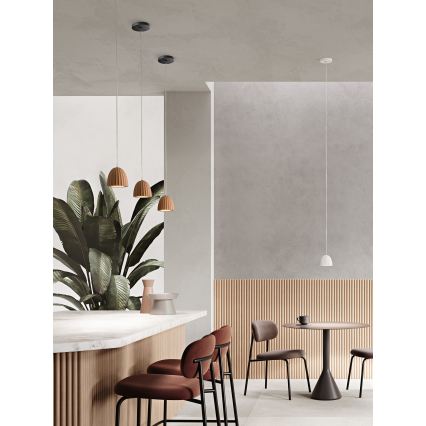 Ondaluce - Takpendel på kabel CONCRETE 1xGU10/7,5W/230V Ø 10,5 cm betong/vit