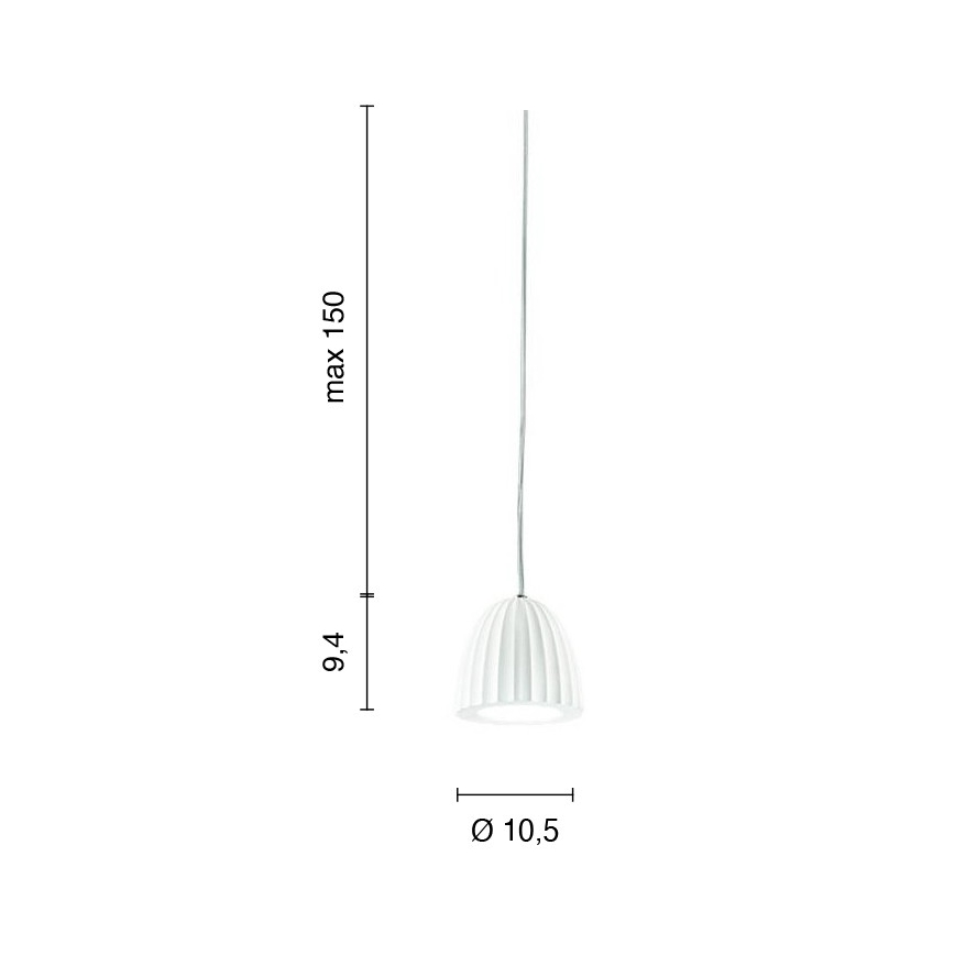 Ondaluce - Takpendel på kabel CONCRETE 1xGU10/7,5W/230V Ø 10,5 cm betong/vit