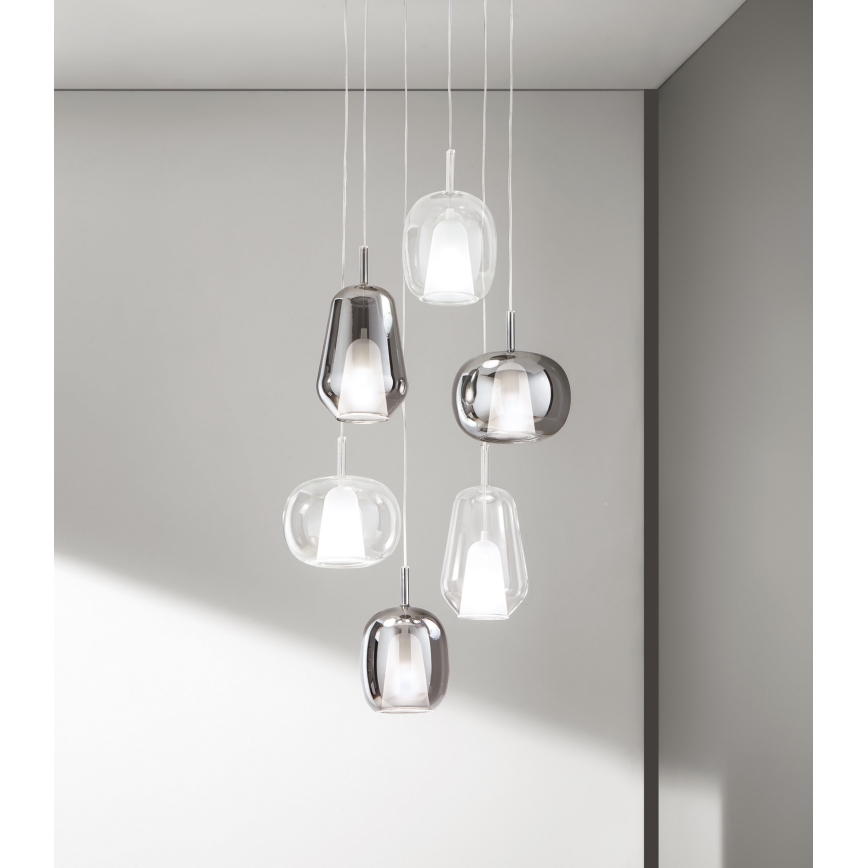 Ondaluce - Takpendel THELMA 1xE27/15W/230V Ø 19,5 cm guld/klar