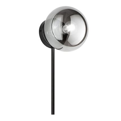Ondaluce - Vägglampa JEWEL 1xE14/10W/230V svart/rökfärgad
