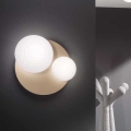 Ondaluce - Vägglampa TONDO 1xE14/10W/230V + 1xE27/15W guld/vit