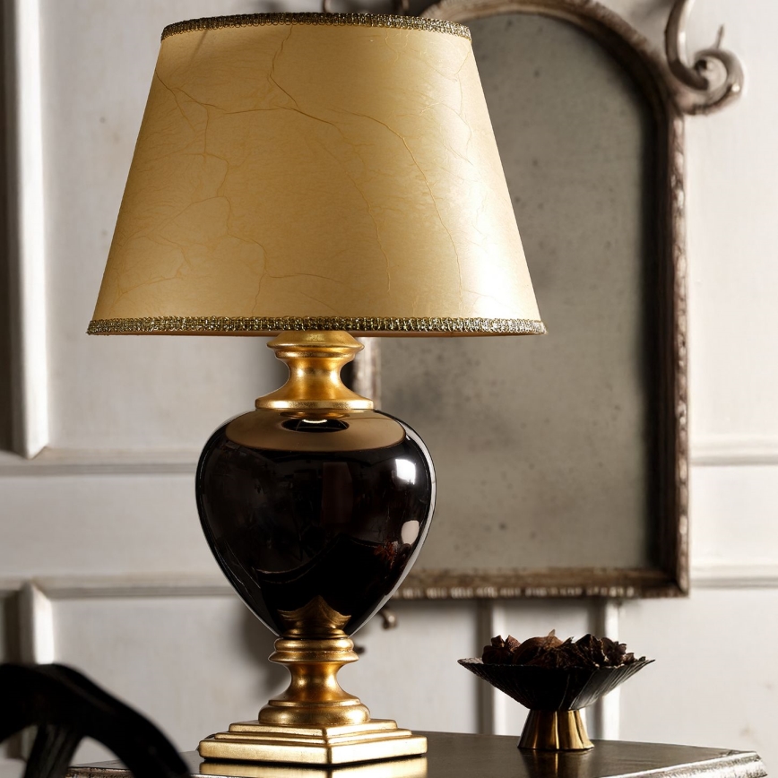 ONLI - Bordslampa AMADEUS 1xE27/15W/230V 72 cm svart/guld