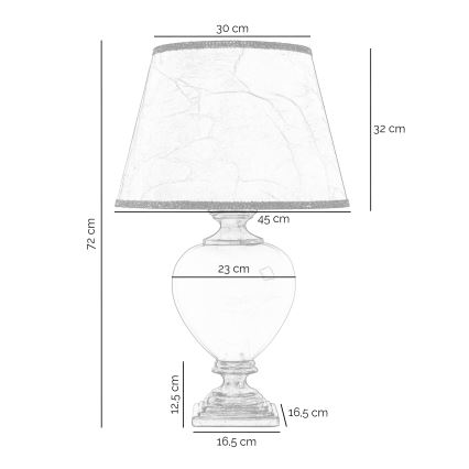 ONLI - Bordslampa AMADEUS 1xE27/15W/230V grå