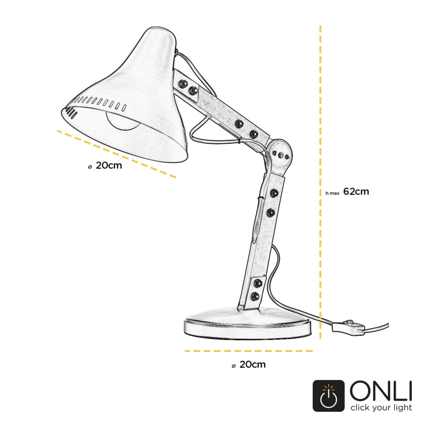 ONLI - Bordslampa ARCHITETTO 1xE27/22W/230V 62 cm grå/brun