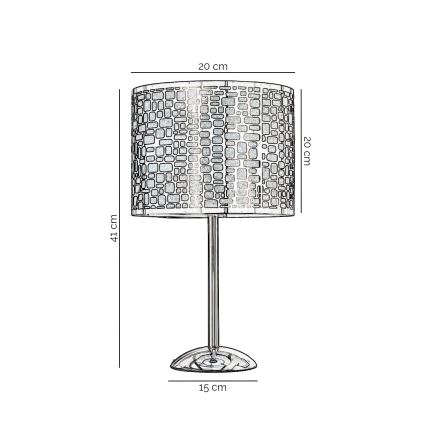 ONLI - Bordslampa BRUCE 1xE27/15W/230V 40 cm matt krom