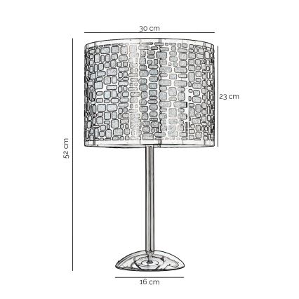 ONLI - Bordslampa BRUCE 1xE27/15W/230V 52 cm matt krom