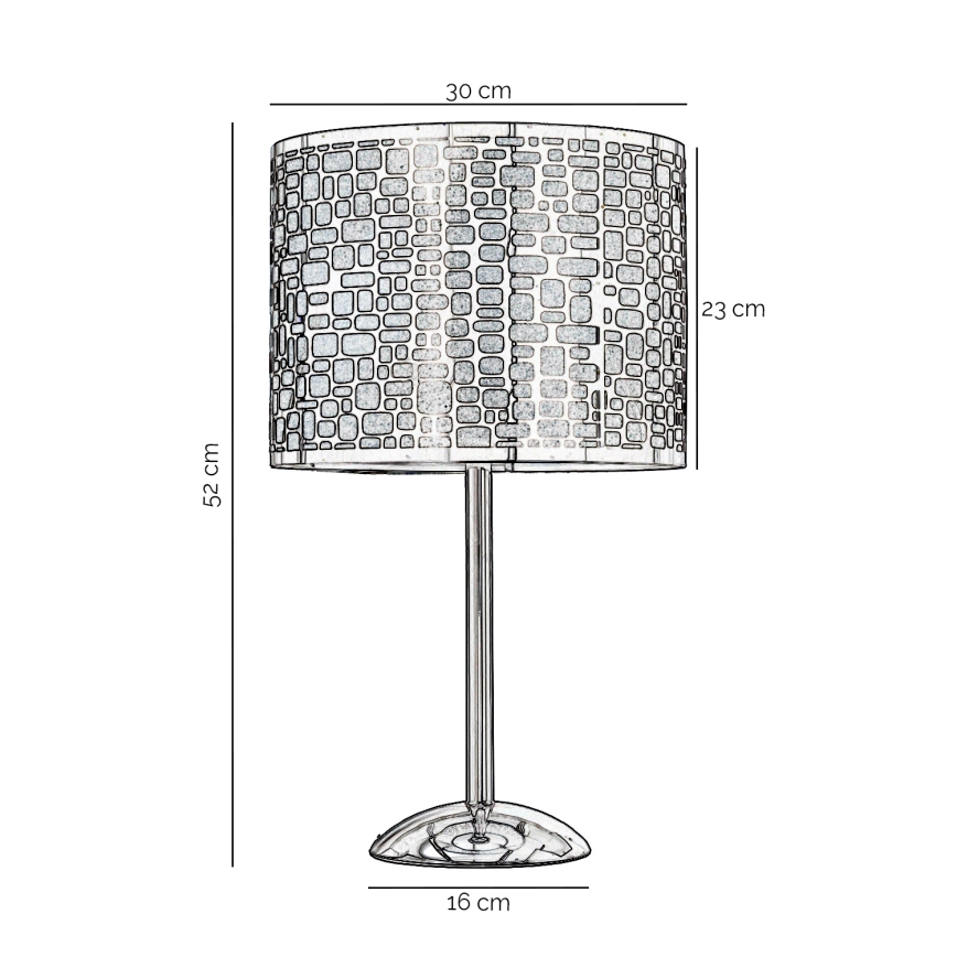 ONLI - Bordslampa BRUCE 1xE27/15W/230V 52 cm matt krom