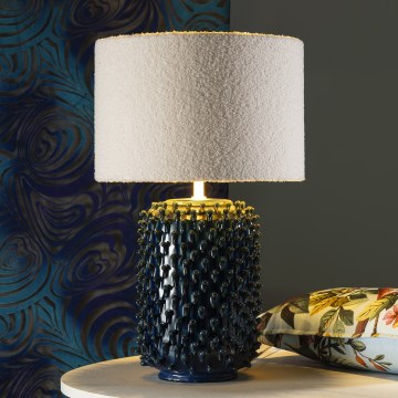 ONLI - Bordslampa CERAMICA 1xE27/15W/230V 57 cm blå/krämfärgad