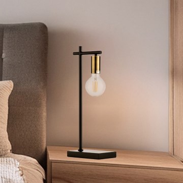 ONLI - Bordslampa CROSS 1xE27/22W/230V svart/mässing