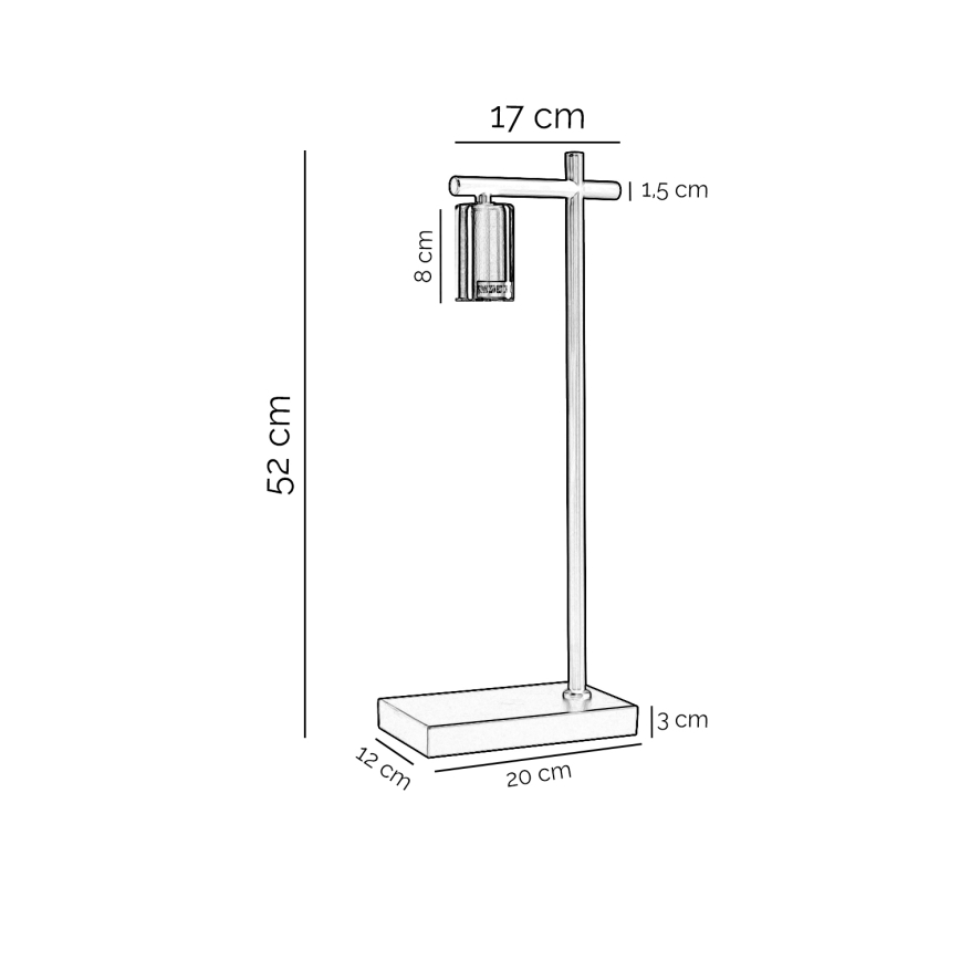ONLI - Bordslampa CROSS 1xE27/22W/230V svart/mässing